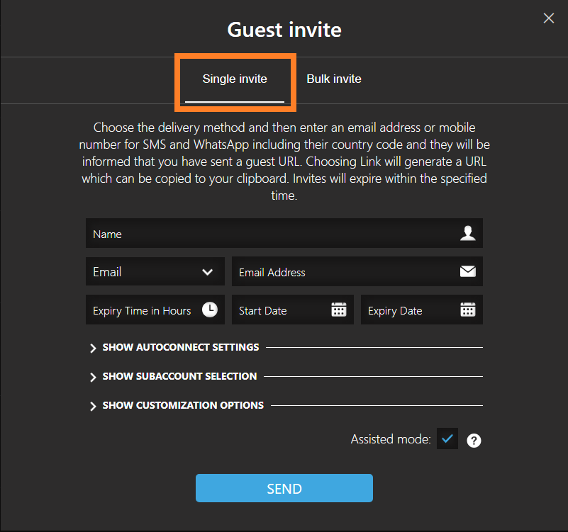 Inviting guests via SMS, Email, WhatsApp or URL – Quicklink Knowledge Base