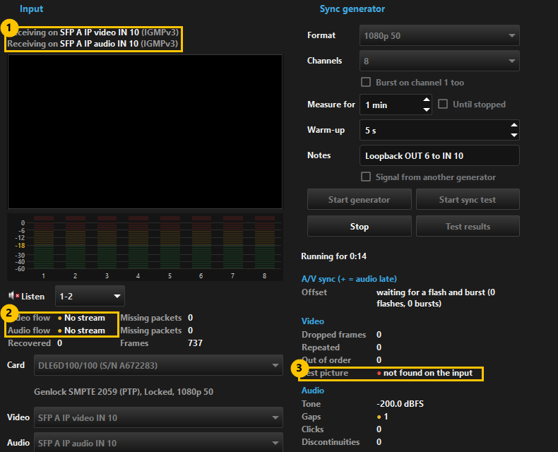 A sync test where the input receives no stream