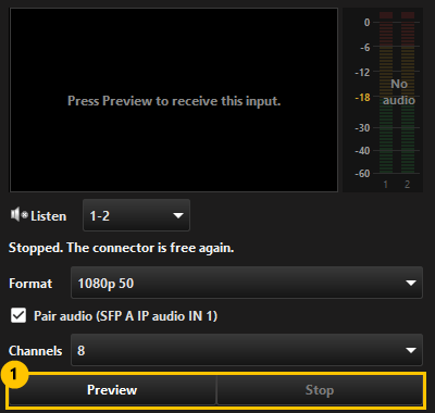 Preview pane before starting